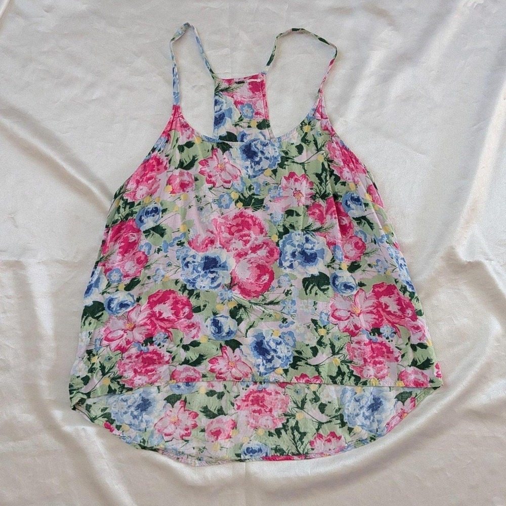 H&M Floral Racerback Tank Camisole Top Small Pre-Owned